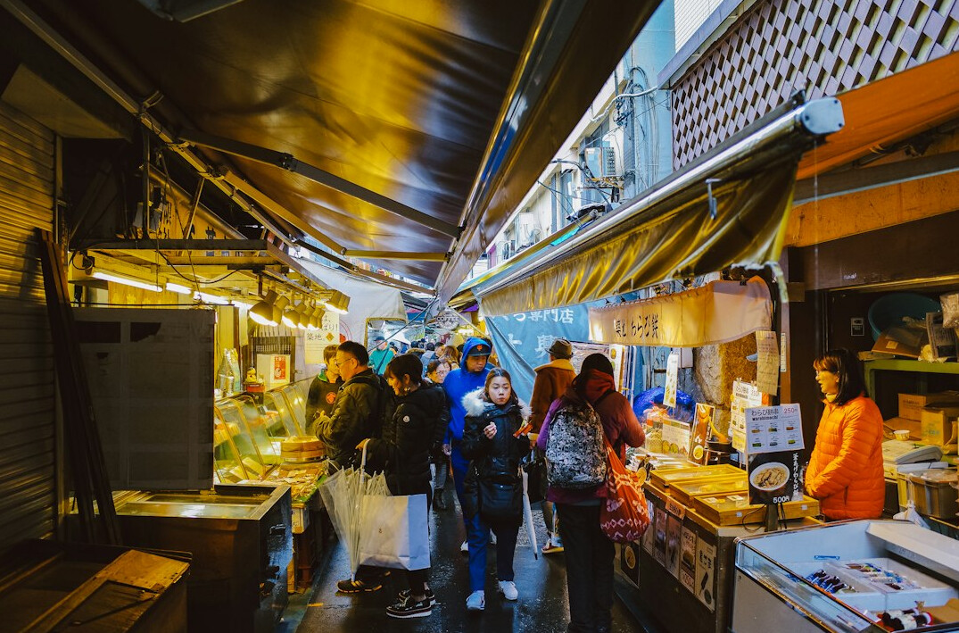 street food stall with customers